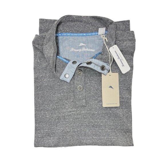 Tommy Bahama Mens Grey Big Tall Half Snap Mock Neck Sweatshirt Sz 2XL Big New - Picture 3 of 12